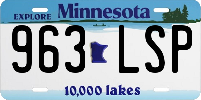 MN license plate 963LSP