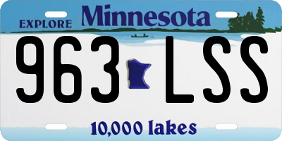 MN license plate 963LSS