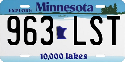MN license plate 963LST
