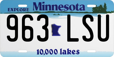 MN license plate 963LSU