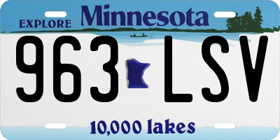 MN license plate 963LSV