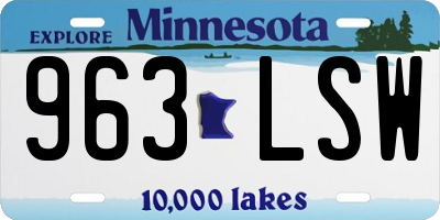 MN license plate 963LSW