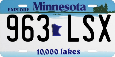 MN license plate 963LSX