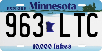 MN license plate 963LTC