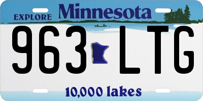 MN license plate 963LTG