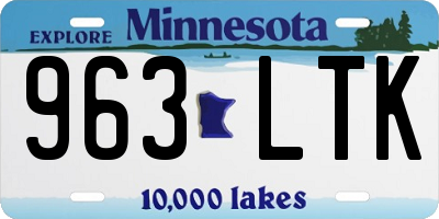 MN license plate 963LTK