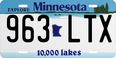 MN license plate 963LTX
