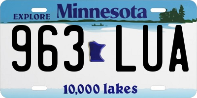 MN license plate 963LUA