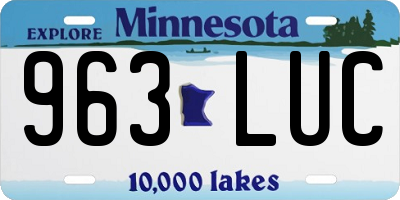 MN license plate 963LUC