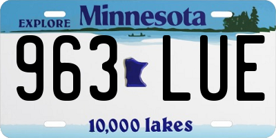 MN license plate 963LUE