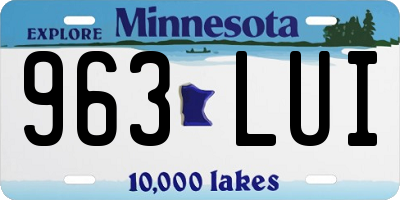 MN license plate 963LUI