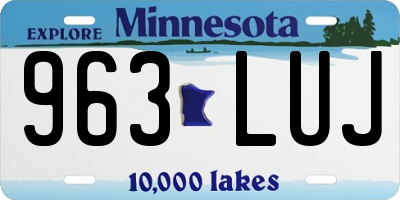 MN license plate 963LUJ