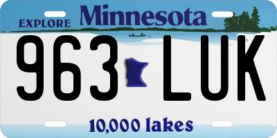 MN license plate 963LUK