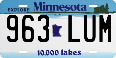 MN license plate 963LUM