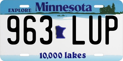 MN license plate 963LUP