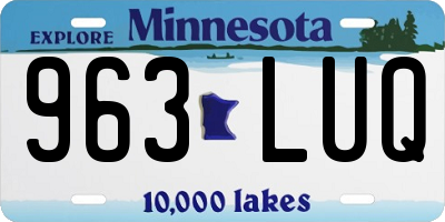 MN license plate 963LUQ