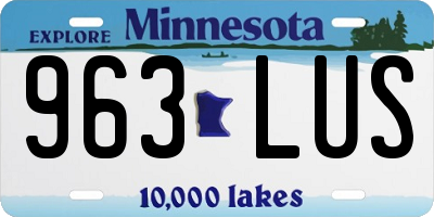MN license plate 963LUS