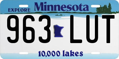 MN license plate 963LUT
