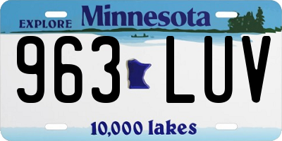 MN license plate 963LUV