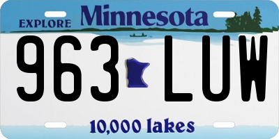 MN license plate 963LUW