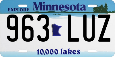 MN license plate 963LUZ