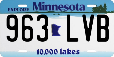 MN license plate 963LVB