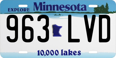 MN license plate 963LVD
