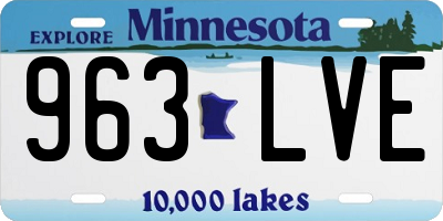 MN license plate 963LVE