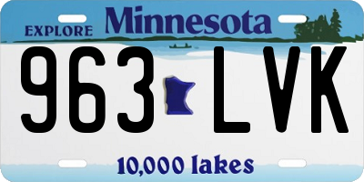 MN license plate 963LVK