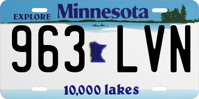 MN license plate 963LVN