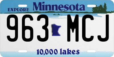 MN license plate 963MCJ