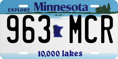 MN license plate 963MCR