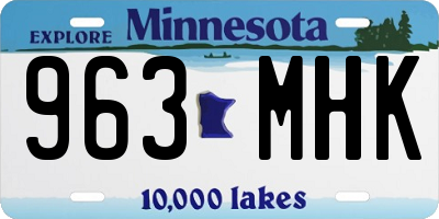 MN license plate 963MHK