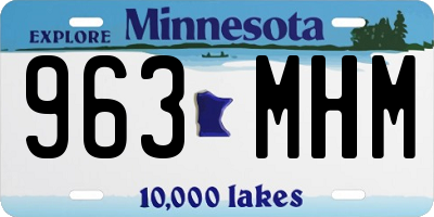 MN license plate 963MHM