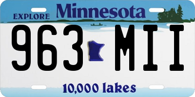 MN license plate 963MII