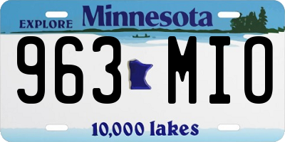 MN license plate 963MIO