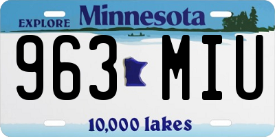 MN license plate 963MIU