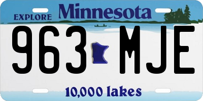 MN license plate 963MJE