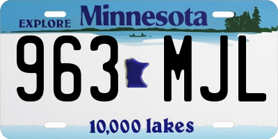 MN license plate 963MJL