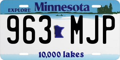 MN license plate 963MJP