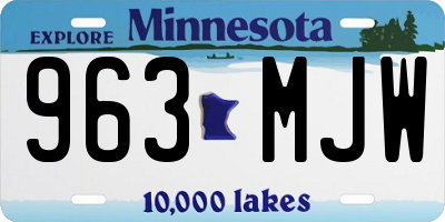 MN license plate 963MJW