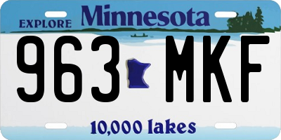 MN license plate 963MKF