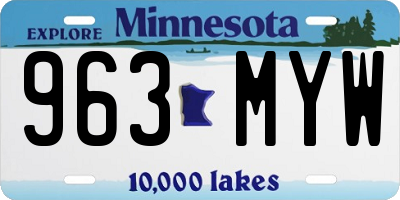 MN license plate 963MYW