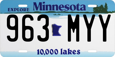 MN license plate 963MYY