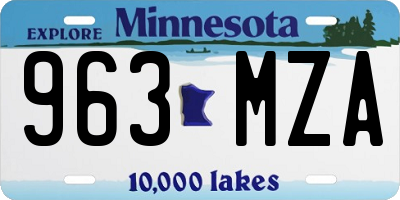 MN license plate 963MZA