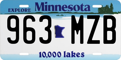 MN license plate 963MZB