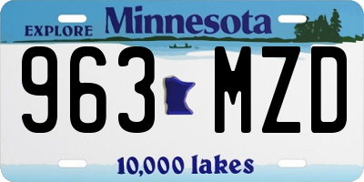 MN license plate 963MZD