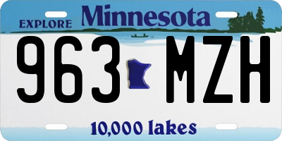 MN license plate 963MZH