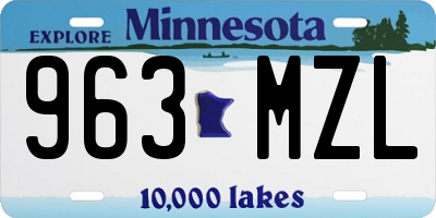 MN license plate 963MZL