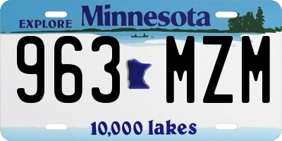 MN license plate 963MZM